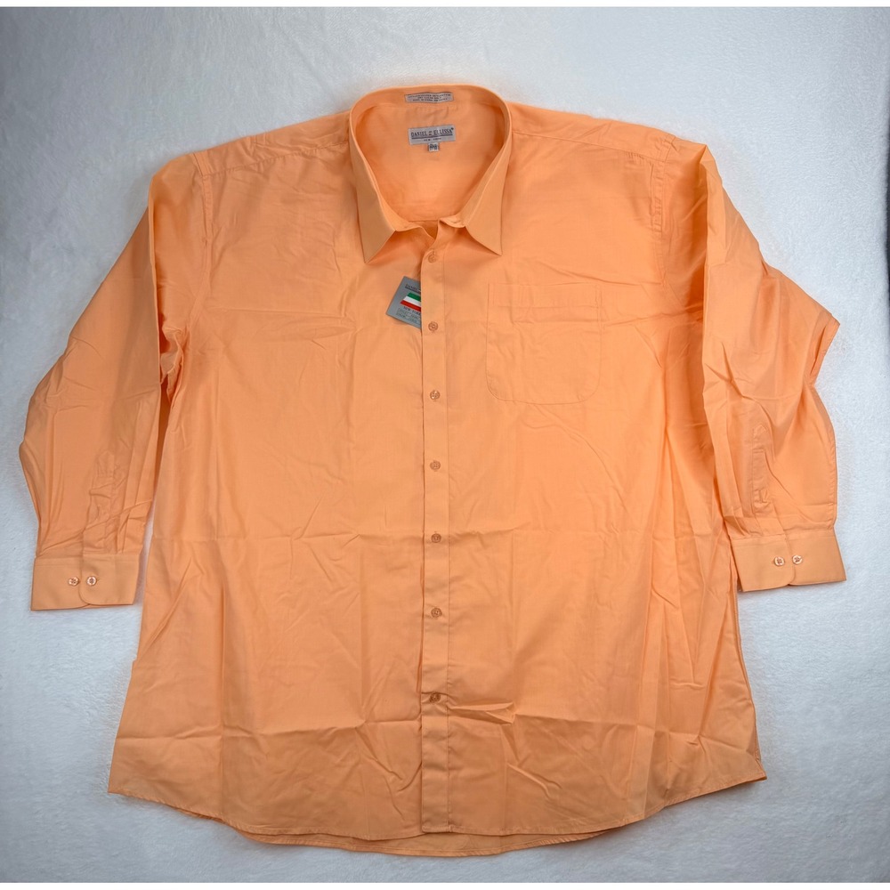 Daniel Ellissa Mens Coral Orange Dress Shirt DS3001 Long Sleeve 21.5 37-38 NWT